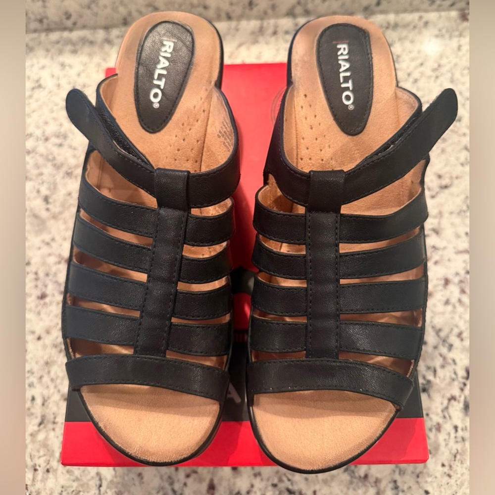 Rialto Valencia Strappy Slide Sandals SZ 10M